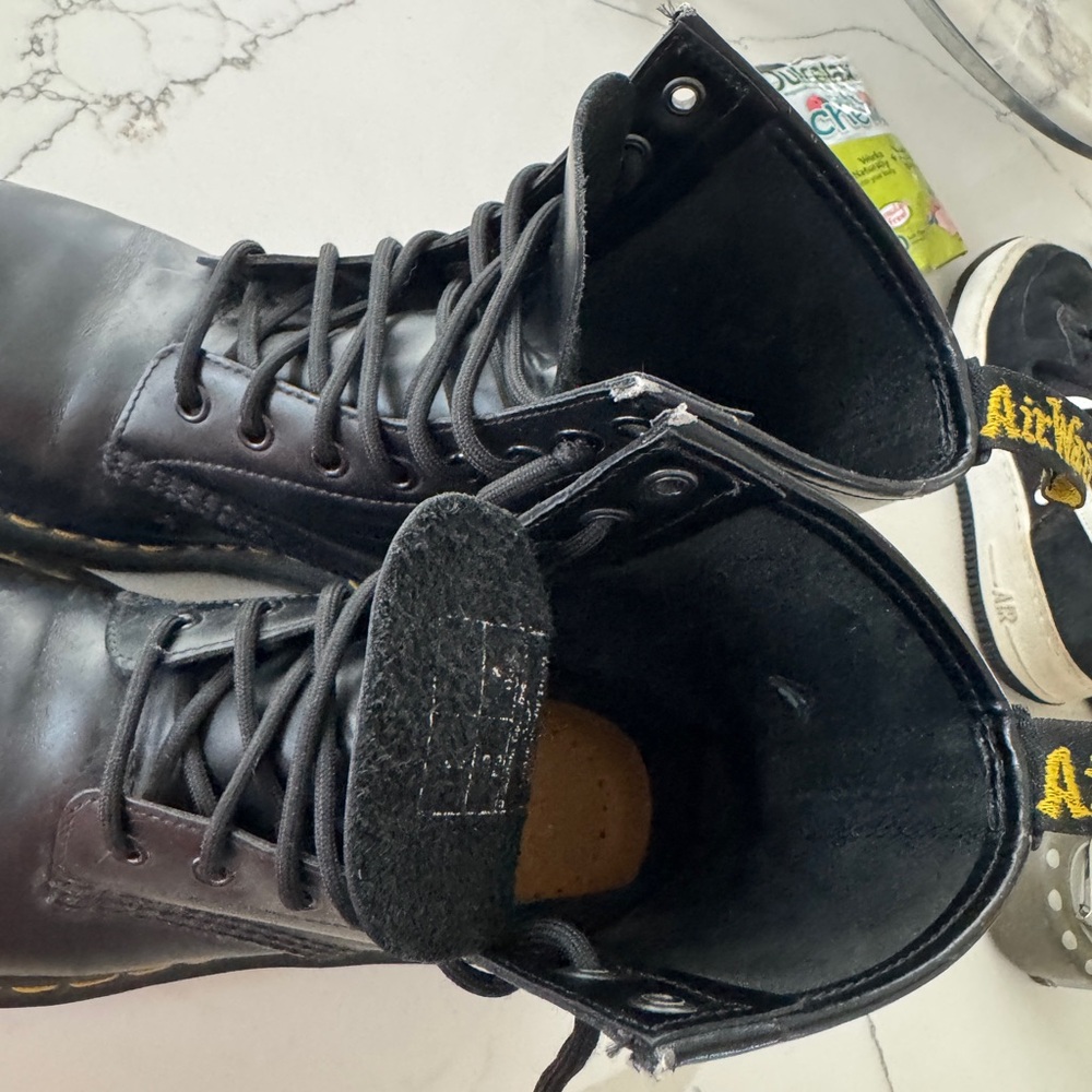 Dr. Martens Black Boots with Yellow Stitching - Picture 5 of 9